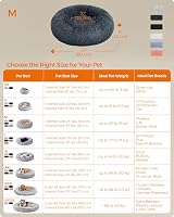 Feandrea Donut Dog Bed Cat Bed 60 cm Dark Grey PLEASANT FEELING view 6