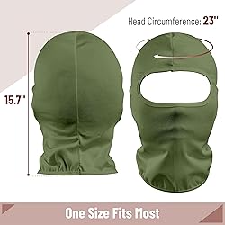 UNCO- Balaclava Face Mask, Army Green Ski Mask for