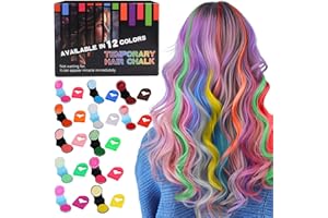 MAGIC MASTER KERATIN Temporary Hair Chalk Hair Dye For Girls Kids Adults, Washable Hair Color Makeup For Sport Events Halloween Christmas Birthday Cosplay Festivals Hair DIY Party（12 Colors)