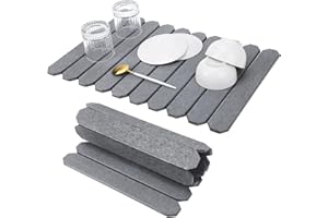 Ceecysaa Stone Dish Drying Mat for Kitchen Counter,23.2"(L)×15.3"(W) Foldable Stone Drying Mat for Dishes Bottles Cups,Quick 