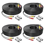 Omilik 4 Pack 100ft BNC Video Power Cable Security