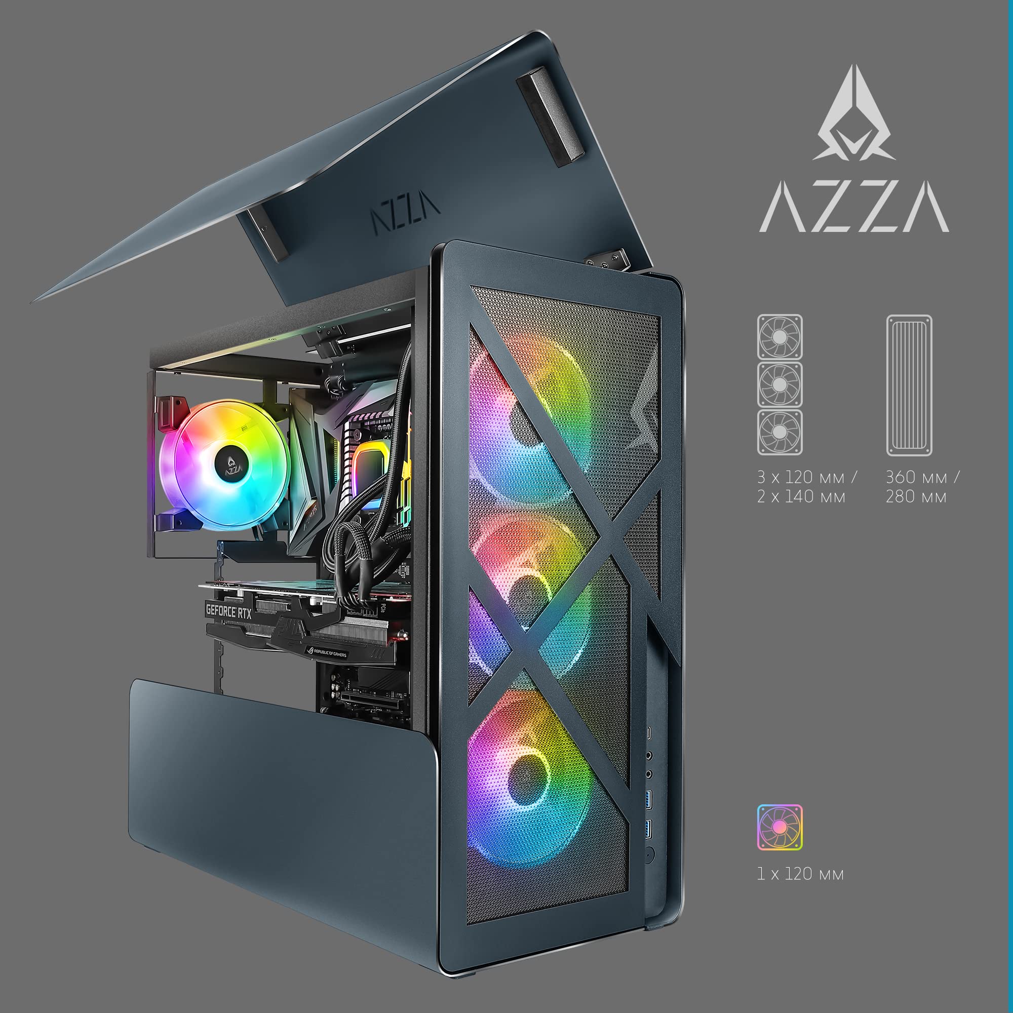 Azza Radiator Mua AZZA CAST PC Case - ATX Mid-Tower with Aluminum Wings, Mesh & Plate ...