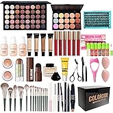 All in One Makeup Kit for Teens, Gifts for Teenagers Girls Women, Professional Makeup Set with Eyeshadow Palette Eyeliner Mascara Face Powder Concealer Foundation Lip Gloss Brush Set False Lash Kit
