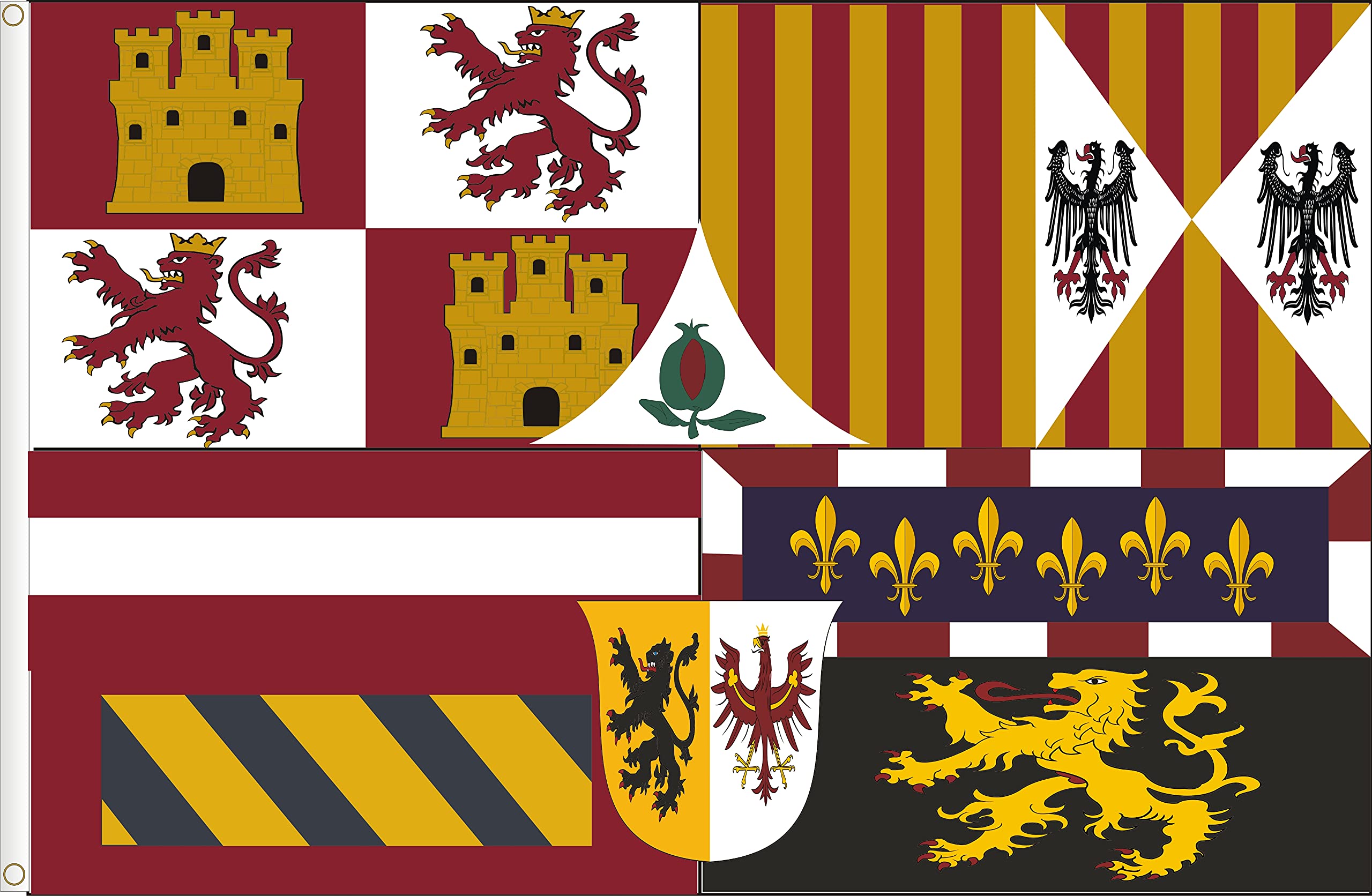 SPANISH IMPERIAL STANDARD 16th century (OUTLET). STANDARD SATIN QUALITY. BIG SIZE 150X90