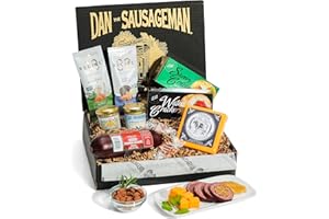 Dan the Sausageman Yukon Gift Basket - Gourmet Smoked Beef Summer Sausages, Cheese & Snacks for Easy Gifting | Perfect for Father's Day, Holidays & Any Occasion, 10-Item