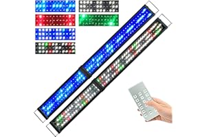 KZKR Upgraded Aquarium Light Multi-Color Remote Control 60-72 inch LED Hood Lamp for Freshwater Marine Plant Fish Tank Light Decorations