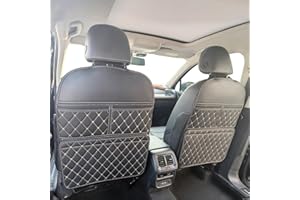 TACOPETS 2 Pack Car Seat Kick Mats with Organizer Pockets, Prevent children from stepping on the front seats, Seat Back Prote