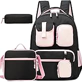 ZBAOGTW Cute Backpack for Girls Aesthetic Backpack School Backpack for Girls Backpack with Lunch Box Back to School Supplies