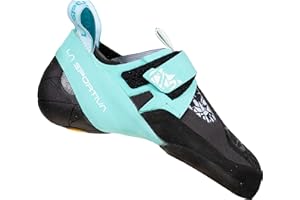 La Sportiva Womens Skwama Vegan High Performance Climbing Shoe, Carbon/Turquoise, 7