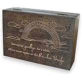 Engraved Pet Memory Box – Wooden Keepsake Box for Dog or Cat Remembrance – Pet Loss Gift – Medium Size – Dark Walnut Finish – 8.5 x 6 x 3 in