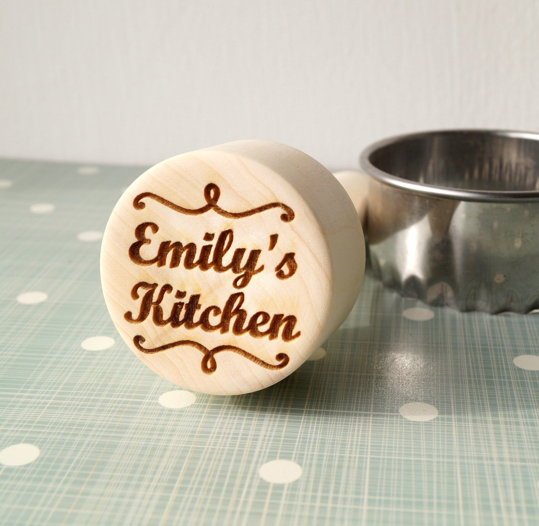 Personalized embossing cookie stamp, embossing rolling pin alternative, cookie decorating stamp, wooden kitchen stamp 4 Personalized embossing cookie stamp, embossing rolling pin alternative, cookie decorating stamp, wooden kitchen stamp - Image 5