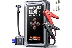 Joltekon 5000A Booster Pack Jump Starter with 150PSI Tire Inflator, Car Battery Booster Jump Starter (All gas/10L Diesel), Ca