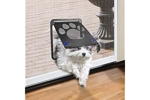 PETLESO Dog Door for Screen Door, Cat Door Screen Small Dog Door Insert for Sliding Door Easy Install, Small 8"×10"