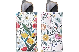 MoKo Squeeze Top Glasses Pouch, Portable Leather Soft Sunglasses Case Anti-Scratch Eyeglasses Bag Goggles Sleeve