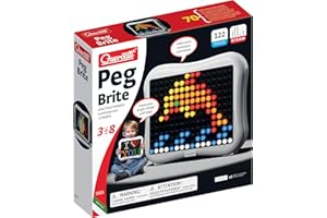 Quercetti Peg Brite Light-Up Toy - Design and Create Mosaic Art on The Peg Board with 120 Pegs & Bright LED Lights, Promotes Creative Thinking and Fine Motor Skills, for Kids Ages 3 Years & Up