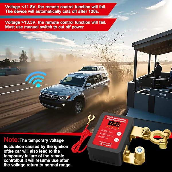 KILL SWITCH FOR CAR, REMOTE BATTERY DISCONNECT SWITCH 12V 240A WITH LED SCREEN, UPGRADE SMART VOLTAGE PREVENT BATTERY DRAIN, ANTI-THEFT, AUTOMATIC CUT/SHUT OFF SWITCH FOR AUTO, RV, TRUCK, BOAT