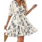 BTFBM Women Summer Spring Floral Boho Dress 2026 V Neck Short Sleeve Ruffle Beach Vacation Clothes Wedding Guest Dresses