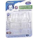 Gerber First Essential Silicone Nipples, Fast Flow, 6 Count (Pack of 1)
