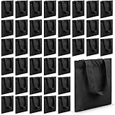 Amylove 24 Pcs Mini Tote Bag Sublimation Blank Canvas Tote Bags Reusable Grocery Luggage DIY Sack Goody for Party Even (8.5 x 8 Inch,Black)