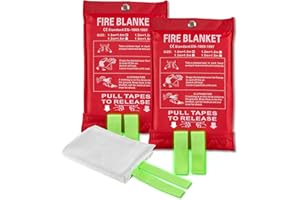 okmaba Fire Blankets Emergency for Home, Emergency Fire Blanket, 2 Pack Suppression Flame Retardent Safety Fire Blanket for Home, Kitchen, Fiberglass Fire Blanket