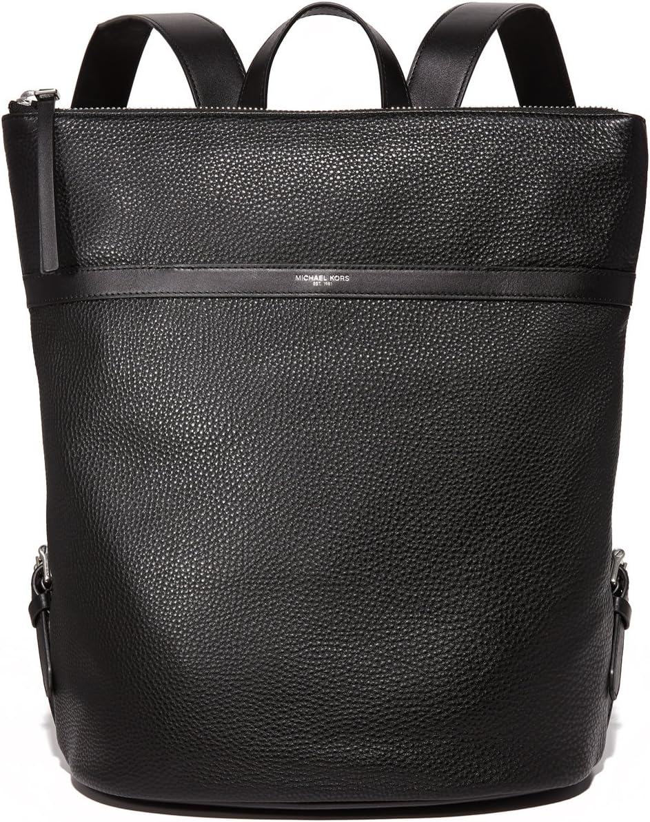 Michael Kors Men's Jeremy Leather Backpack, Black, One Size Backpacks