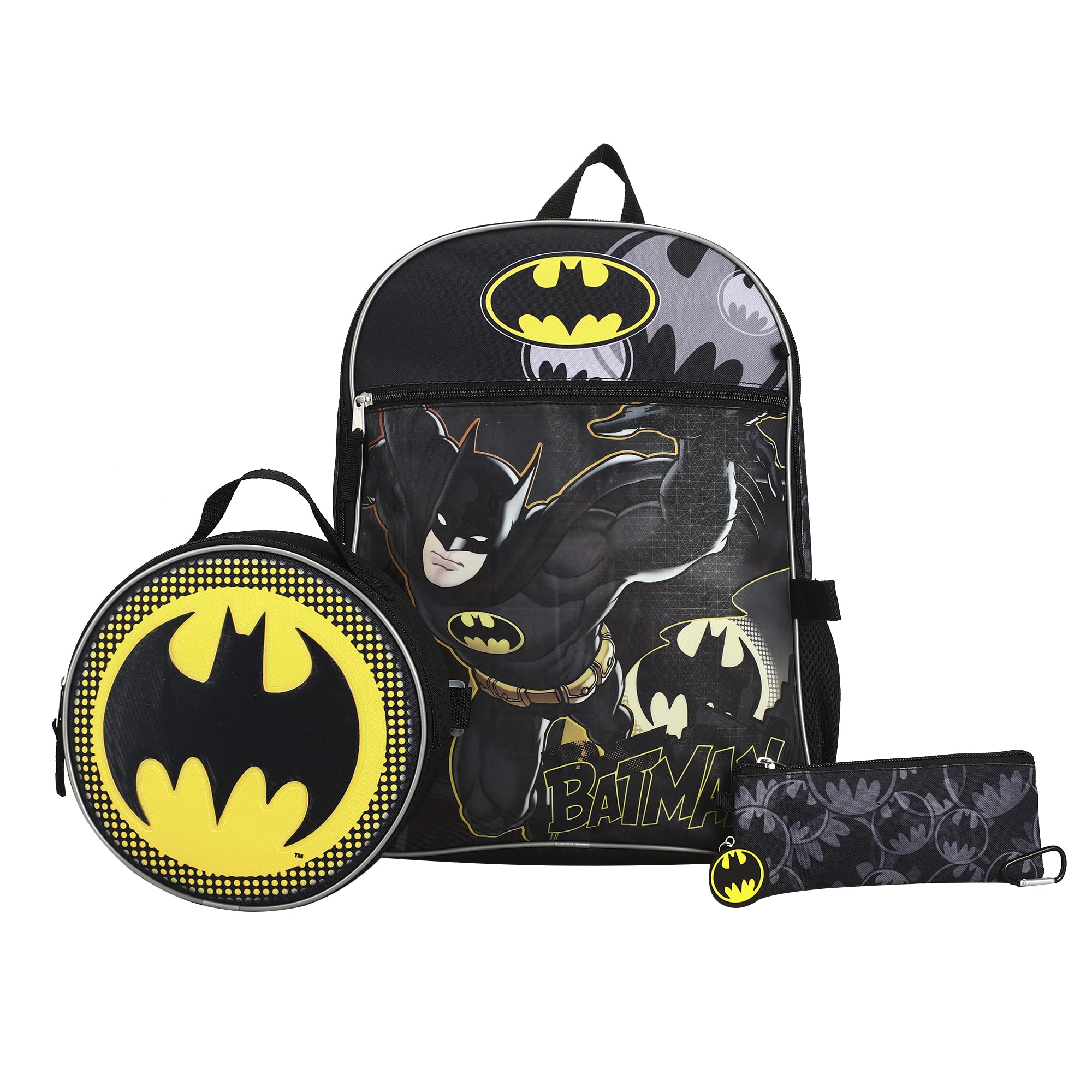 Photo 1 of BIOWORLD Mens Batman 5-Piece Backpack Set (Little Kid/Big Kid), Grey, One size