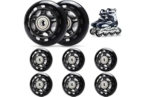 TOBWOLF 8 Pack 76mm 84A Inline Skate Wheels with ABEC-7 Bearings, Roller Skate Replacement Wheels for Girls & Boys Roller Bla