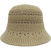 Straw Hats for Women Bucket Hat Packable Sun Hats for Women Woven Knitted Beach Hat Travel Crochet Hat