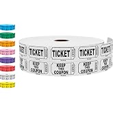 Tacticai 2000 Raffle Tickets, 50/50 Double Roll, White | 8 Color Options, Premium Cardstock, Clean-Tear Perforations, for Events, Fundraisers &amp; Prizes &mdash; Proudly Made in USA
