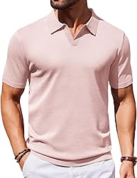 COOFANDY Mens Golf Shirts Short Sleeve Knit