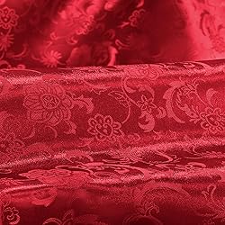 Cobedzy Red Satin Fabric by The Yard - 1 Yard 60