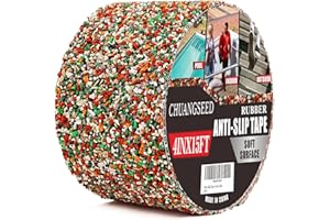 CHUANGSEED Rubber Anti-Slip Tape 4" x 15ft Multi-Purpose Heavy Duty, Outdoor/Indoor Waterproof, Safety Anti-Slip Tape for Stair Tread Traction,Trail,Pool,Bathroom,Red