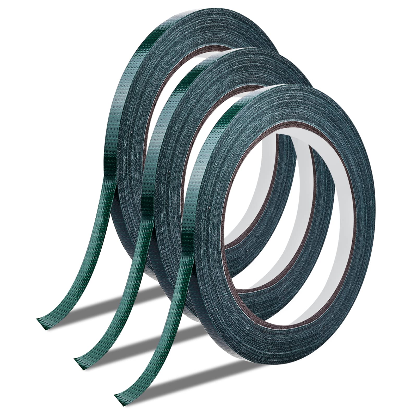 SAVITA 3 Rolls Floral Tape, 1/4 Inch x 21.9 Yards Floral Arrangement Tape Decorative Flower Tape Florist Tape for Bouquets Stem Vases Artificial Flowers Wreath (Green)