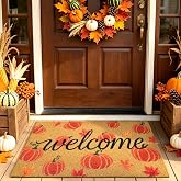 ULTSOFE Fall Pumpkin Welcome Door Mat for Front Door Outdoor Indoor 17