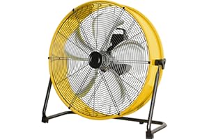 Fierscial 20 Inch Industrial Drum Fan, Max 4650 CFM High Velocity Floor Fan, 4 Speed Heavy Duty Metal Air Circulator, 360° Ti
