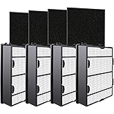 Improvedhand HAPF600 Filter Replacement for Hol-mes Air Purifier Filter B, Replace HAPF600D, HAP615, HAP625, HAP650, HAPF600D-U3, HAP725, HAP750, 106773, 4 HEPA filters and 4 carbon pre-filters