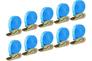 LIFERUN 10 Pack 1" x 20' Ratchet Straps Heavy Duty, 1760lbs Break Strength Endless Ratchet Strap, NO Hook, Tie Down Straps fo