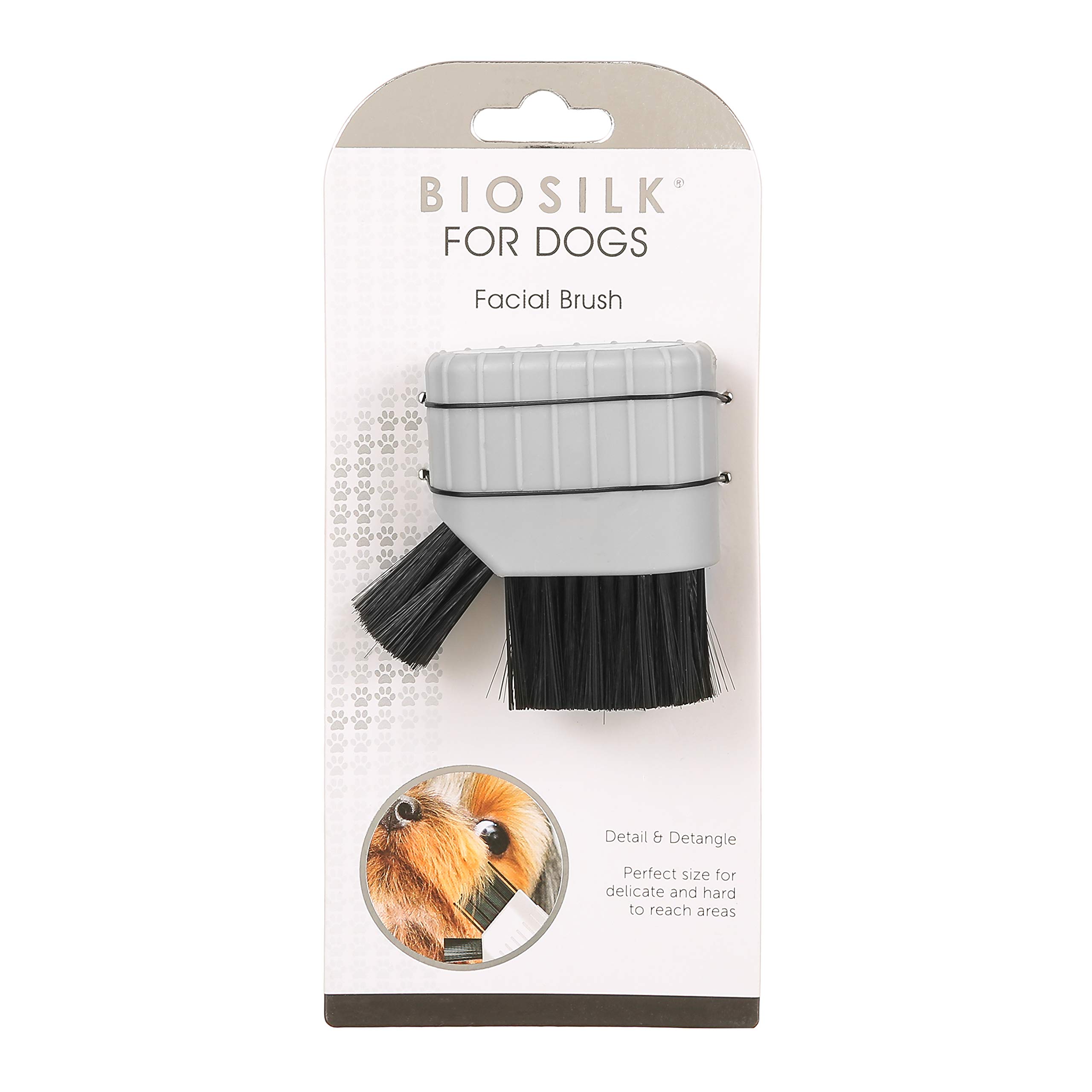 BioSilk for Pets Facial Brush Dogs, silver