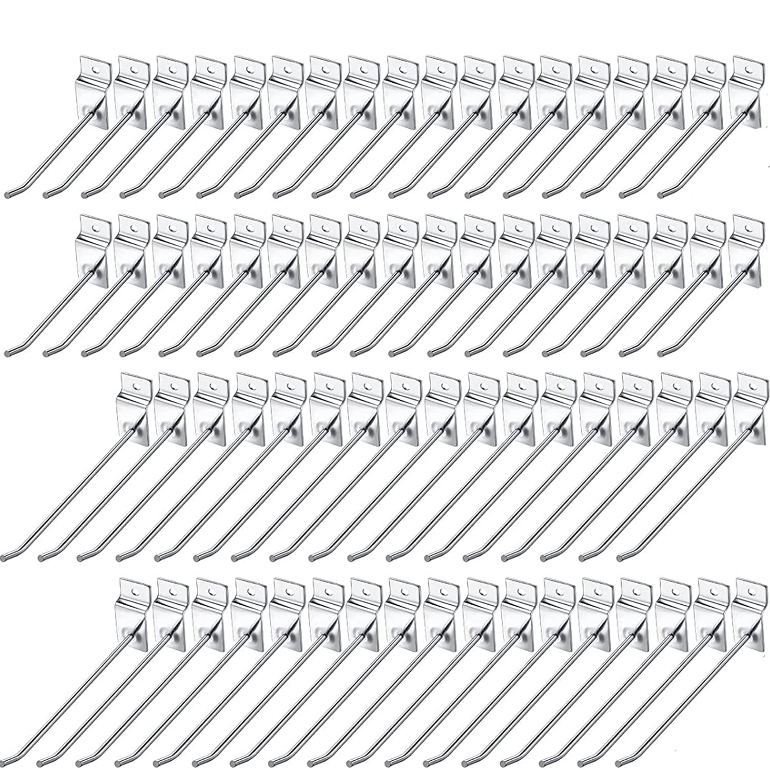 ybaymy Hook for Slatwall 30cm Pegboard Hooks 100pcs Slat Wall Hook Slatwall Shelves Shop Display Long Metal Hooks for Hanging Used Garage Shop Home Retail Store