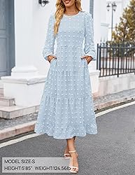 ZESICA Women's Fall Long Sleeve Maxi Dresses 2024
