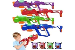 Kusntin Laser Tag Guns Set of 4 & Vests, 4 Player Digital LED Display, Infrared Multi-Function Toy Gun, Arcade Gifts for Kids & Adults, Indoor & Outdoor Play Toy for Boys Girls for 8-12+ Years Old