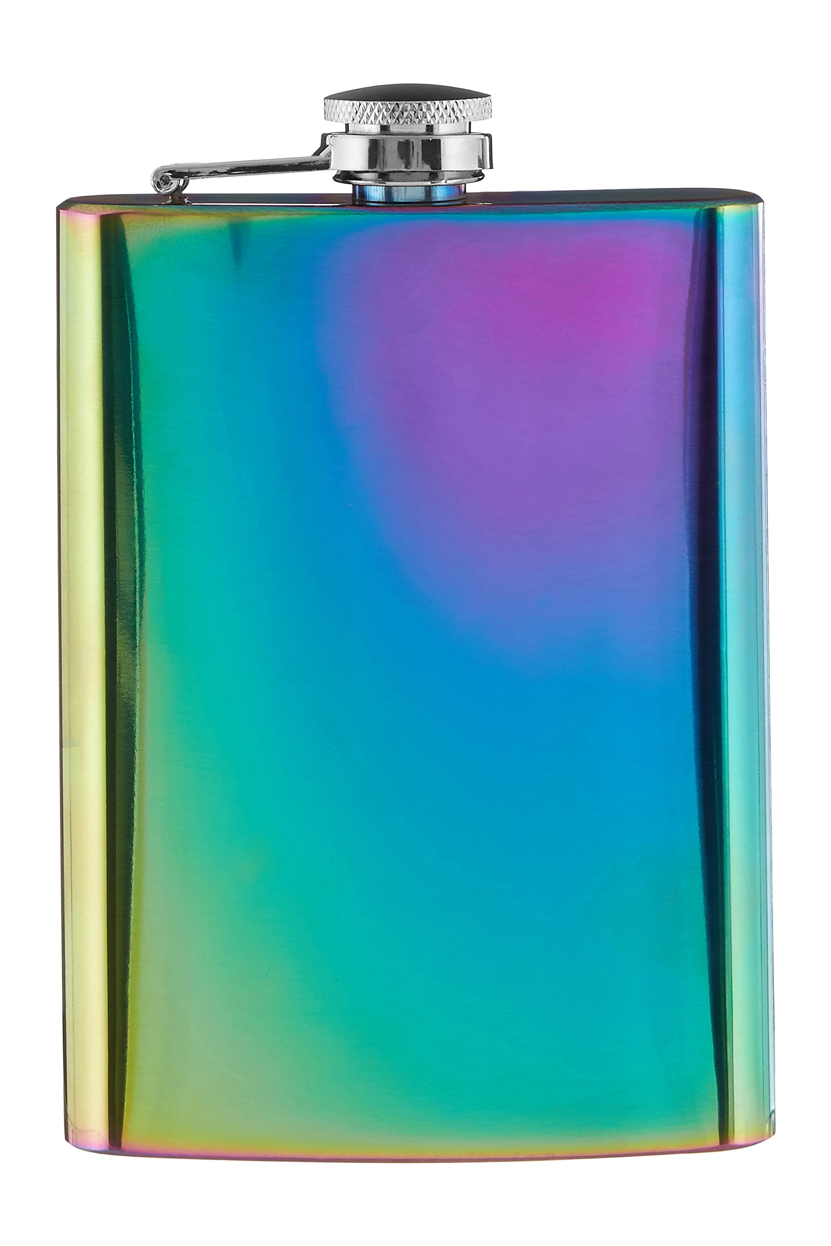 Premier Housewares Hip Flask, Rainbow, 8oz, Stainless-Steel, Multi-Colour, 2 x 9 x 14 cm