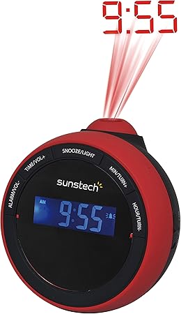 Sunstech FRDP2RD - Radiodespertador (proyector, función sonase ...