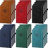 Qeeenar 24 Pack Leather Notebook Journals Bulk 5.7" x 8.3" Harder Cover A5 Journals for Writing Men Women Leather Travel Notebooks Daily Gifts for Office Back to School (Multicolored)