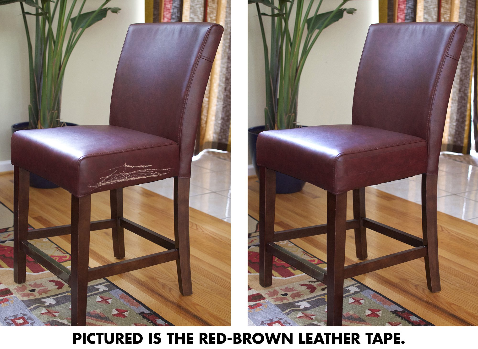 MATCH 'N PATCH Realistic Leather Repair Tape - Durable, Easy-to-Apply, Professional Grade, Versatile Use, Designed in North Carolina for Furniture Restoration & DIY - Red Brown, 2.25 inch x 15 feet