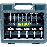 INTOO Hex Shank Forstner Bit Set 16 pcs Multi Sided Shank Wood Drill bit Set