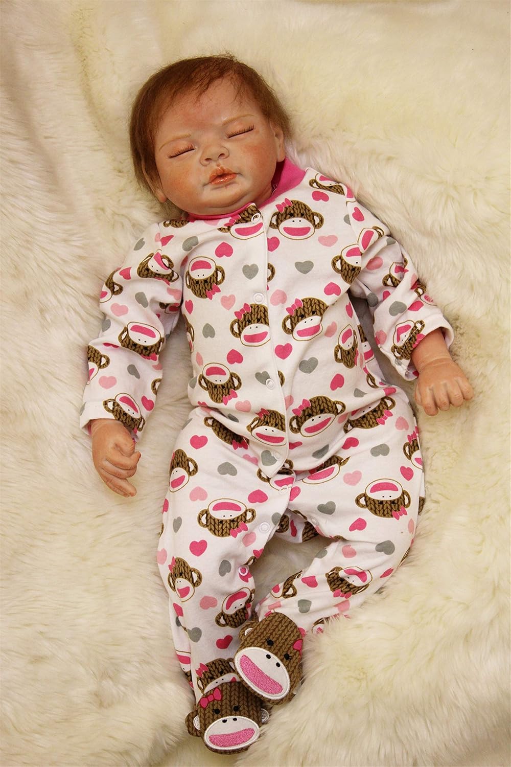 NPKPINK Reborn Baby Dolls Girls 22" Reborn Doll Lifelike Soft Vinyl Silicone Baby