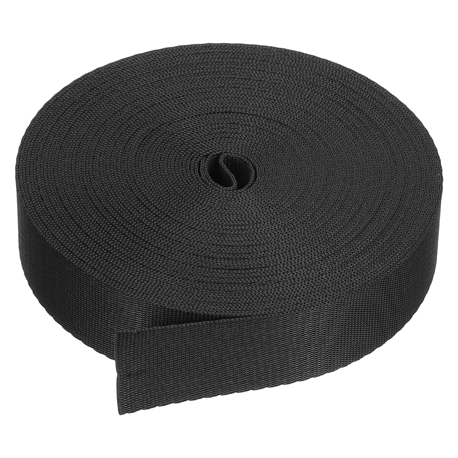 PATIKIL 11 Meters Webbing, 25mm Polypropylene Webbing Strap Heavy Webbing Roll Chair Straps for Indoor Outdoor Climbing DIY Crafting, Black