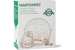 HARTOMPET Dried BSF Larvae for Chickens - Non-GMO Poultry Feed Supplement, 85X More Calcium Than Mealworms, 10LB Grub Worms Perfect for Molting & Laying Hens, Ducks, and Wild Birds