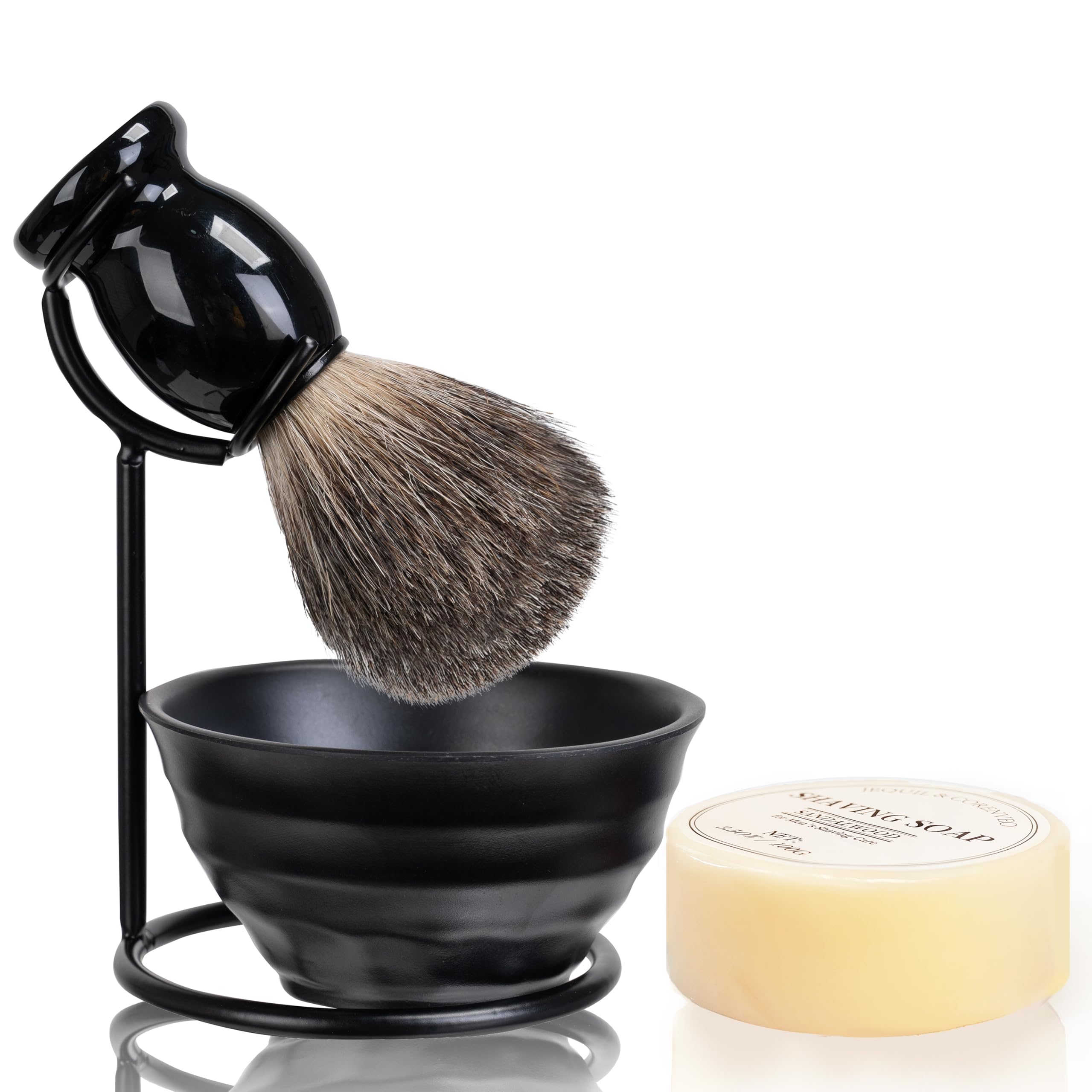 Photo 1 of ***MISSING PARTS***
JEQUIL&CORENVEO Shaving Brush Set for Men, Pure Badger Hair Shaving Brush with Soap, Stand and Bowl
